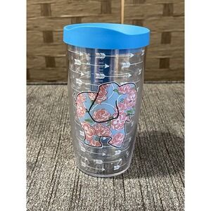 Tervis Tumbler 16 Oz Simply Southern Floral Elephant Arrows Blue Travel Lid